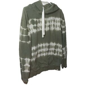 Sovereign Code Mens L Hoodie Olive Green White Tie Dye Skater Athletic Kangaroo